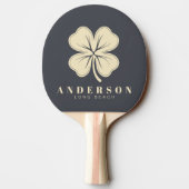 Mediterranean Gray Four Leaf Clover with Name 卓球ラケット (裏面)