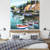 Mediterranean Harbor Serenity キャンバスプリント (インサイチュ (寝室))