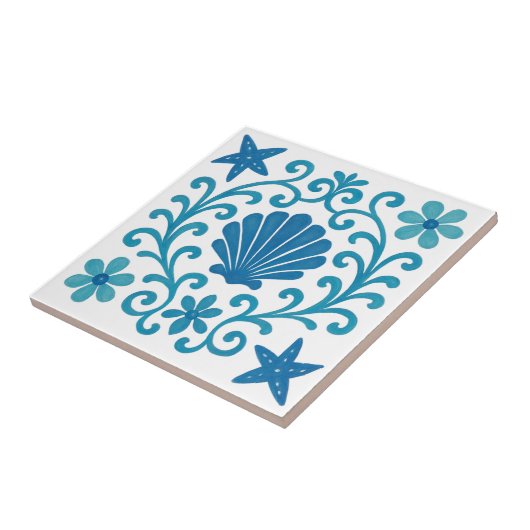 Mediterranean Harmony – Blue & Turquoise Coastal タイル (側面)