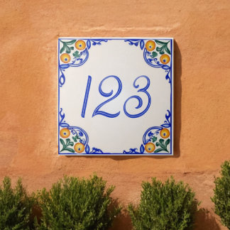 Mediterranean House Number – Arancia タイル