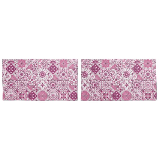 Mediterranean hues/ Azulejo tiles 枕カバー (正面-セット)