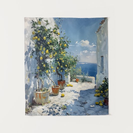 Mediterranean Impressionism with Lemons タペストリー (正面)