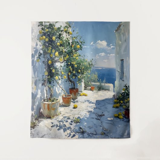 Mediterranean Impressionism with Lemons タペストリー (正面)