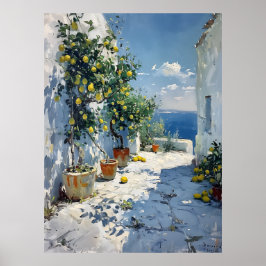 Mediterranean Impressionism with Lemons ポスター