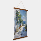 Mediterranean Impressionism with Lemons 吊り下げ型タペストリー (傾斜あり)