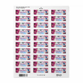 Mediterranean Island Pink Flowers Disco Ball ラベル (フルシート)