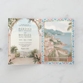 Mediterranean Italian Amalfi Coast QR Code Wedding 招待状 (内部)
