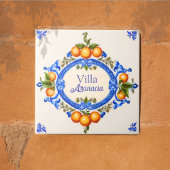 Mediterranean Italian House Sign – Villa Arancia タイル
