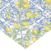 Mediterranean Italian Lemon Blue Tile Pattern テーブルクロス (アングル)