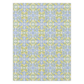 Mediterranean Italian Lemon Blue Tile Pattern テーブルクロス (正面)