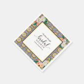 Mediterranean Italy Blue Tiles Bridal Shower  スタンダードカクテルナプキン (角)