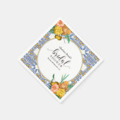 Mediterranean Italy Blue Tiles Bridal Shower  スタンダードカクテルナプキン (角)