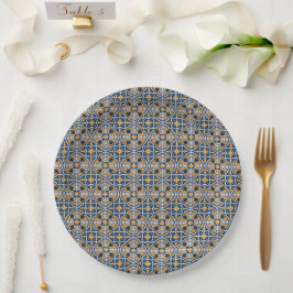 Mediterranean Italy Blue Tiles Bridal Shower  ペーパープレート