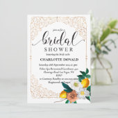 Mediterranean Italy Blue Tiles Bridal Shower  招待状 (スタンド正面)