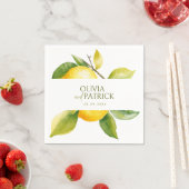 Mediterranean Italy Greece Lemon Vibrant Wedding スタンダードカクテルナプキン (インサイチュ)