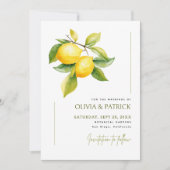 Mediterranean Italy Greece Lemon Vibrant Wedding セーブザデート (正面)
