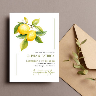 Mediterranean Italy Greece Lemon Vibrant Wedding セーブザデート