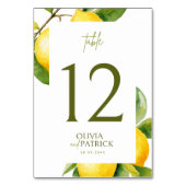 Mediterranean Italy Greece Lemon Vibrant Wedding テーブルナンバー (正面)