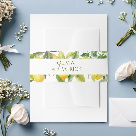 Mediterranean Italy Greece Lemon Vibrant Wedding 招待状ベリーバンド