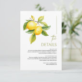 Mediterranean Italy Lemon Vibrant Wedding Details エンクロージャーカード (スタンド正面)