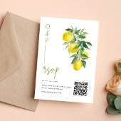 Mediterranean Italy Lemon Vibrant Wedding QR Code 出欠カード