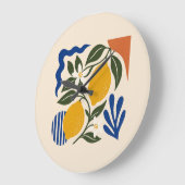 Mediterranean Lemon Abstract Round Wall Clock ラージ壁時計 (傾斜)