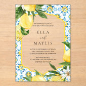 Mediterranean Lemon Acrylic Wedding Invitation アクリル招待状 (正面)