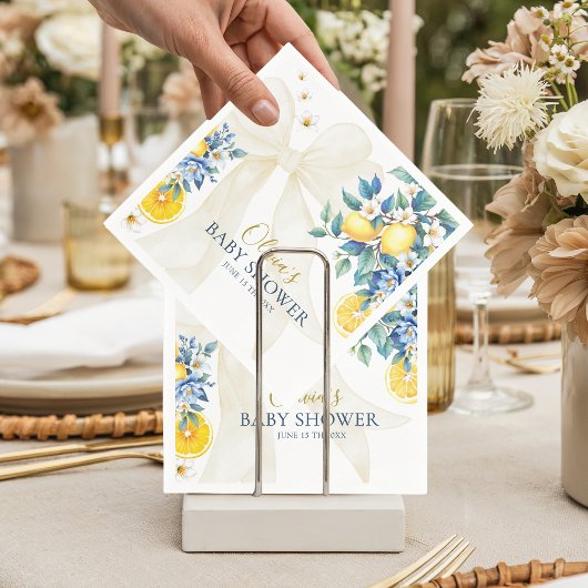 Mediterranean Lemon Amalfi Citrus Baby Shower  スタンダードカクテルナプキン