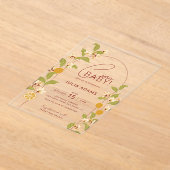 Mediterranean Lemon Amalfi Coast Baby Shower アクリル招待状 (レイダウン)