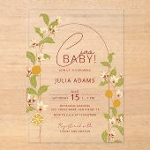 Mediterranean Lemon Amalfi Coast Baby Shower アクリル招待状 (正面)