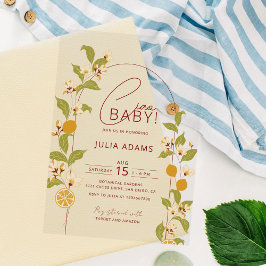 Mediterranean Lemon Amalfi Coast Baby Shower アクリル招待状