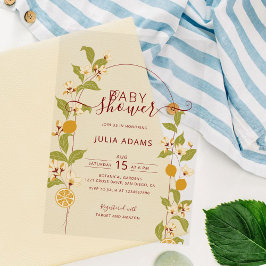 Mediterranean Lemon Amalfi Coast Baby Shower アクリル招待状