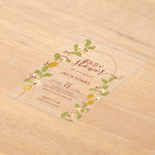 Mediterranean Lemon Amalfi Coast Baby Shower アクリル招待状 (レイダウン)