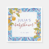 Mediterranean Lemon Amalfi Coast Baby Shower スタンダードカクテルナプキン (正面)