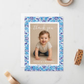 Mediterranean Lemon Amalfi Coast Baby Shower ノートカード (正面/裏面インサイチュ)