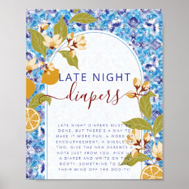 Mediterranean Lemon Amalfi Coast Baby Shower ポスター