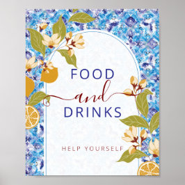 Mediterranean Lemon Amalfi Coast Baby Shower ポスター