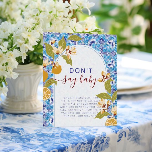 Mediterranean Lemon Amalfi Coast Baby Shower ポスター