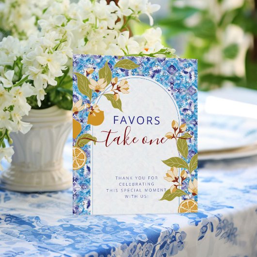 Mediterranean Lemon Amalfi Coast Baby Shower ポスター