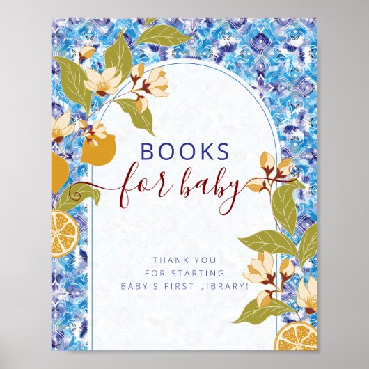 Mediterranean Lemon Amalfi Coast Baby Shower ポスター (正面)