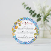 Mediterranean Lemon Amalfi Coast Baby Shower メニュー (スタンド正面)