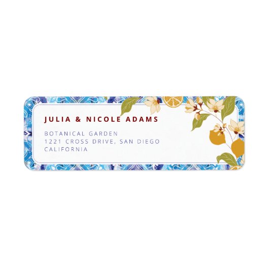 Mediterranean Lemon Amalfi Coast Baby Shower ラベル (正面)