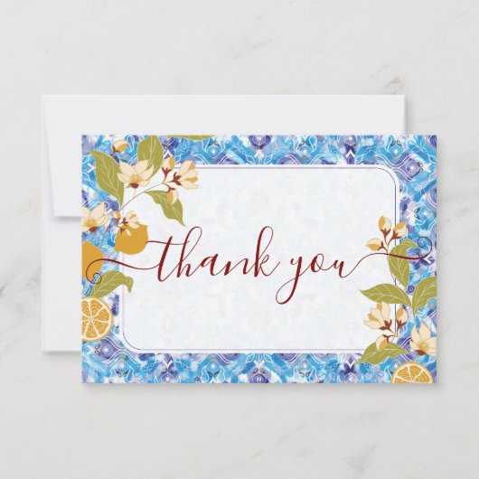 Mediterranean Lemon Amalfi Coast Baby Shower 招待状 (正面)