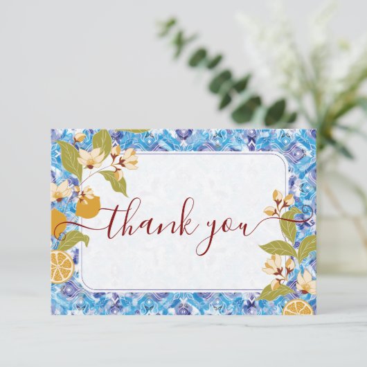 Mediterranean Lemon Amalfi Coast Baby Shower 招待状 (スタンド正面)