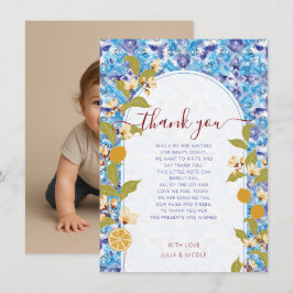 Mediterranean Lemon Amalfi Coast Baby Shower 招待状