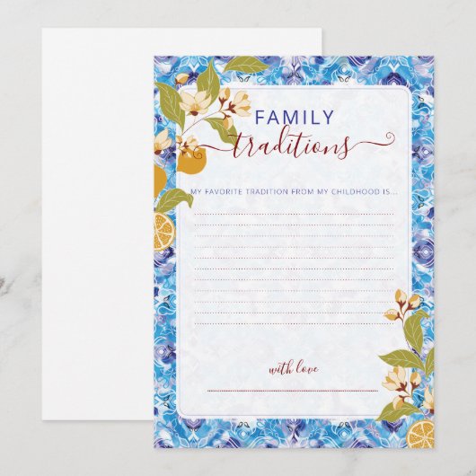 Mediterranean Lemon Amalfi Coast Baby Shower 招待状 (正面/裏面)