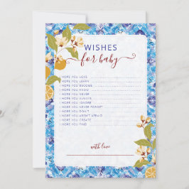 Mediterranean Lemon Amalfi Coast Baby Shower 招待状