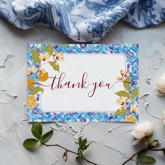 Mediterranean Lemon Amalfi Coast Baby Shower 招待状