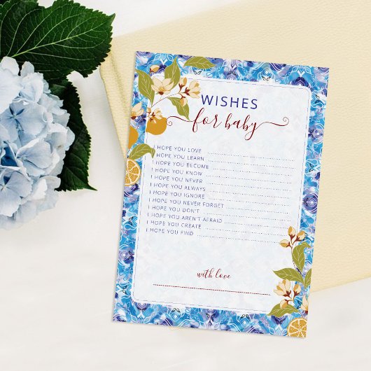 Mediterranean Lemon Amalfi Coast Baby Shower 招待状