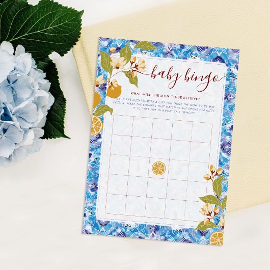 Mediterranean Lemon Amalfi Coast Baby Shower 招待状